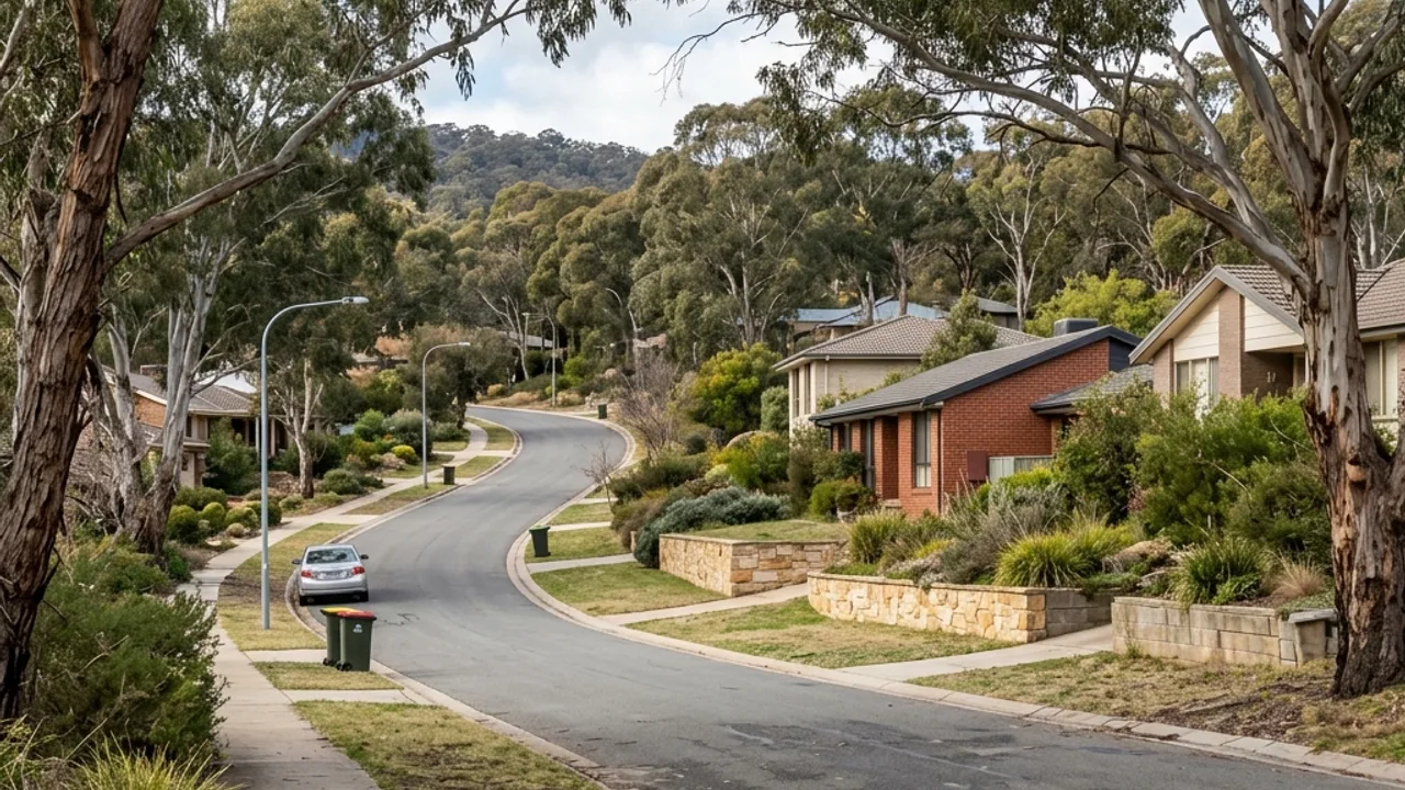 Canberra residential slopes with varied garden retaining walls